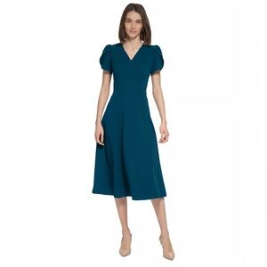 Calvin Klein Women’s Jewel-Neck Tulip Sleeve Dress